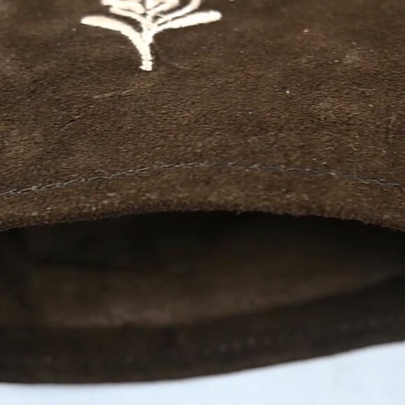 Rustic German Lederhosen Suede Shorts with Embroidery Bavarian Costume NEW - Picture 6 of 9